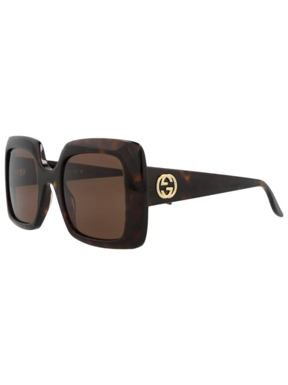 New Gucci Womens Square/Rectangle Havana Havana Brown Fashion Designer Sunglasse